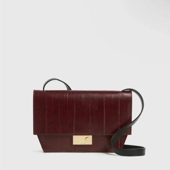 All Saints Harley Eel Leather Crossbody Burnt Sienna Red - Picture 1 of 14